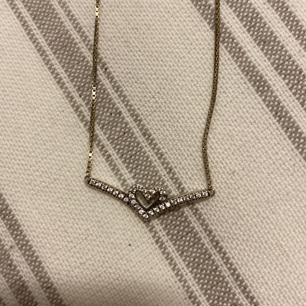 Pandora heart, wishbone necklace